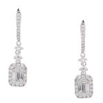 Forever Diamonds Halo Style Diamond Drop Earrings in 18kt White Gold