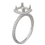 Halo Style Diamond Engagement Ring Setting in 14kt White Gold