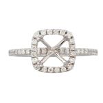 Halo Style Diamond Engagement Ring Setting in 14kt White Gold