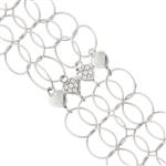 Hearts and Links Diamond Bracelet in 14kt White Gold