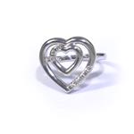 Forever Diamonds Heart in a Heart Diamond Ring in 14kt White Gold