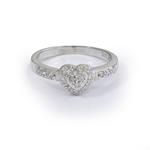 Double Heart Diamond Ring in 14kt White Gold