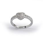 Double Heart Diamond Ring in 14kt White Gold