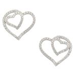 Heart in a Heart Earrings in Sterling Silver