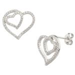 Heart in a Heart Earrings in Sterling Silver