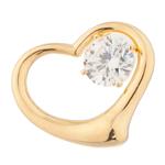 Heart Pendant with CZ in 14kt Gold