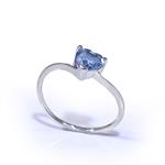 Heart Shape Blue Topaz Ring in 10kt White Gold