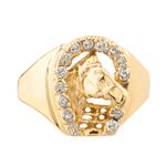 Horse-Shoe Diamond Ring in 14kt Gold