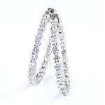 9.03CT TDW. Front and Back Diamond Hoop Earrings in 14kt White Gold