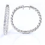 9.03CT TDW. Front and Back Diamond Hoop Earrings in 14kt White Gold