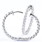 9.03CT TDW. Front and Back Diamond Hoop Earrings in 14kt White Gold