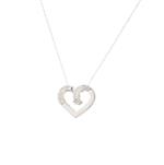 Interlocking Open Diamond Heart Pendant in 14kt White Gold