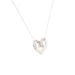 Interlocking Open Diamond Heart Pendant in 14kt White Gold