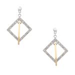 Forever Diamonds Intersecting Diamond Square Earrings in 14kt Two- Tone Gold