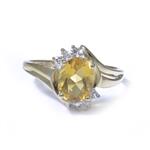 Gemstone Accent Diamond Ring in 10kt Gold