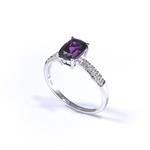 Forever Diamonds Purple Tourmaline Diamond Ring in 14kt White Gold