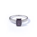 Purple Tourmaline Diamond Ring in 14kt White Gold