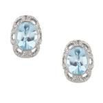 Light Blue Topaz Diamond Earrings in 18kt White Gold