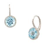 London Blue Topaz and Diamond Earrings in 14kt White Gold