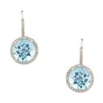 London Blue Topaz and Diamond Earrings in 14kt White Gold