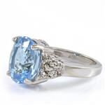 London Blue Topaz Diamond Ring in 14kt White Gold