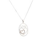 Love Heart Diamond Pendant in 14kt White Gold