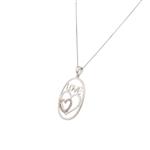 Love Heart Diamond Pendant in 14kt White Gold