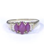 Gemstone Accent Diamond Ring in 10kt Gold 