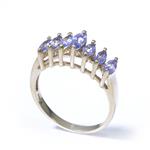 Marquise Cut 7 Stone Tanzanite 10kt Gold Ring