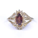 Forever Diamonds Garnet Gemstone Diamond Ring in 14kt Gold