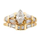 Marquise Diamond Bridal Engagement Ring Set in 14kt Gold