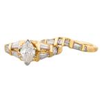 Forever Diamonds Marquise Diamond Bridal Engagement Ring Set in 14kt Gold