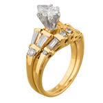 Marquise Diamond Bridal Engagement Ring Set in 14kt Gold