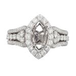 Marquise Halo Diamond Engagement Ring Setting in 18kt White Gold