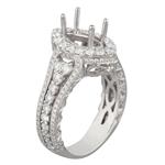 Marquise Halo Diamond Engagement Ring Setting in 18kt White Gold