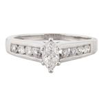 Marquise Shaped Diamond Bridal Engagement Ring Set in 14kt White Gold