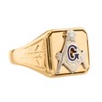 Masonic Diamond Ring in 14kt Gold