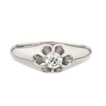 Men's Diamond Pinky Ring in 14k White Gold