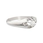 Men's Diamond Pinky Ring in 14k White Gold