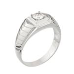 Men's Solitaire Diamond Ring in 14kt White Gold 