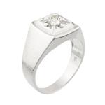 Men's Solitaire Diamond Ring in 14kt White Gold 