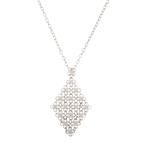 Forever Diamonds Mesh Diamond Cluster Pendant in 14kt Whtie Gold