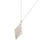 Mesh Diamond Cluster Pendant in 14kt Whtie Gold