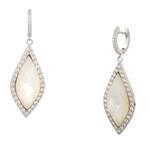 Mother of Pearl with Cubic Zirconia Earrings in Sterling Silver