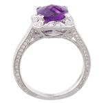 Natural Amethyst Diamond Ring in 18kt White Gold