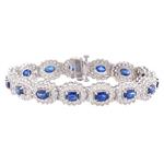 Forever Diamonds Natural Blue Sapphire and Diamond Bracelet in 14kt White Gold