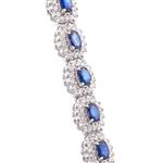 Natural Blue Sapphire and Diamond Bracelet in 14kt White Gold