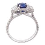 Natural Blue Sapphire Diamond Ring in 18kt White Gold