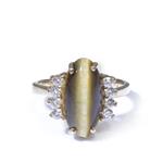 Forever Diamonds Natural Cats Eye Ring in 14kt Gold 