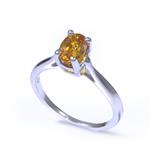 Natural Citrine Gemstone Ring in 14kt White Gold